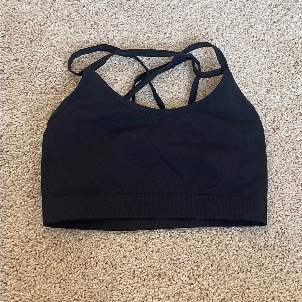 Reebok Black Strappy Sports Bra